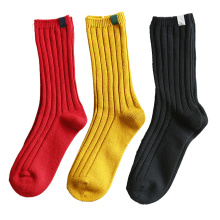 Men′s Women′s Cotton Double Needle Dress Socks (WA052)